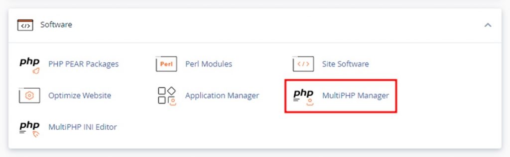 Click on the MultiPHP Manager button